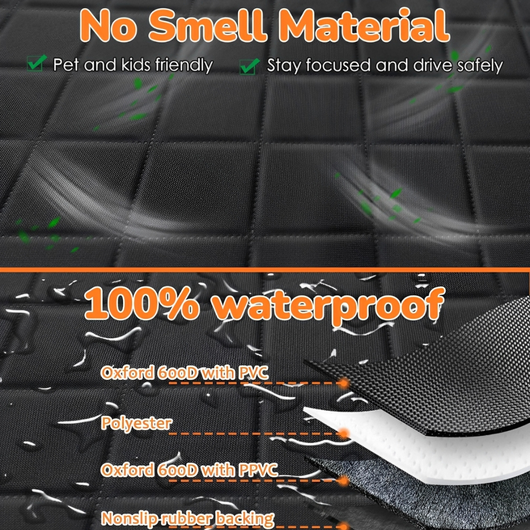 Premium Dog Car Seat Protector- 100% Waterproof, Scratch-Resistant & Non-Slip with Mesh Window & Side Flaps